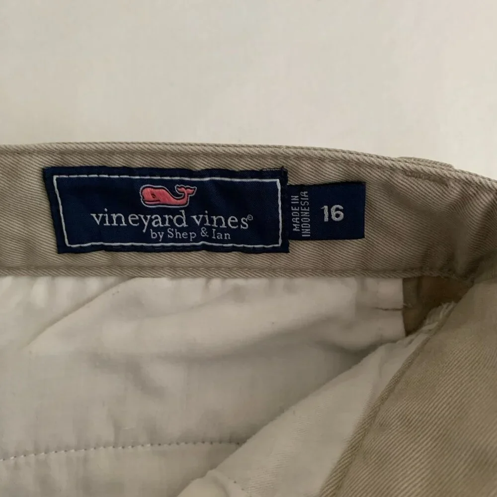 Vineyard Vines Khaki Pants Girls Size 16 School Uniform Beige Straight Leg